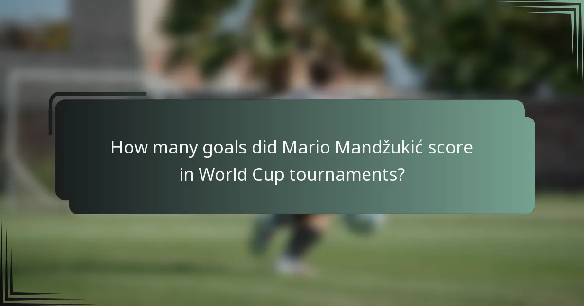 How many goals did Mario Mandžukić score in World Cup tournaments?