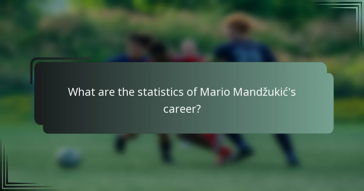 What are the statistics of Mario Mandžukić's career?