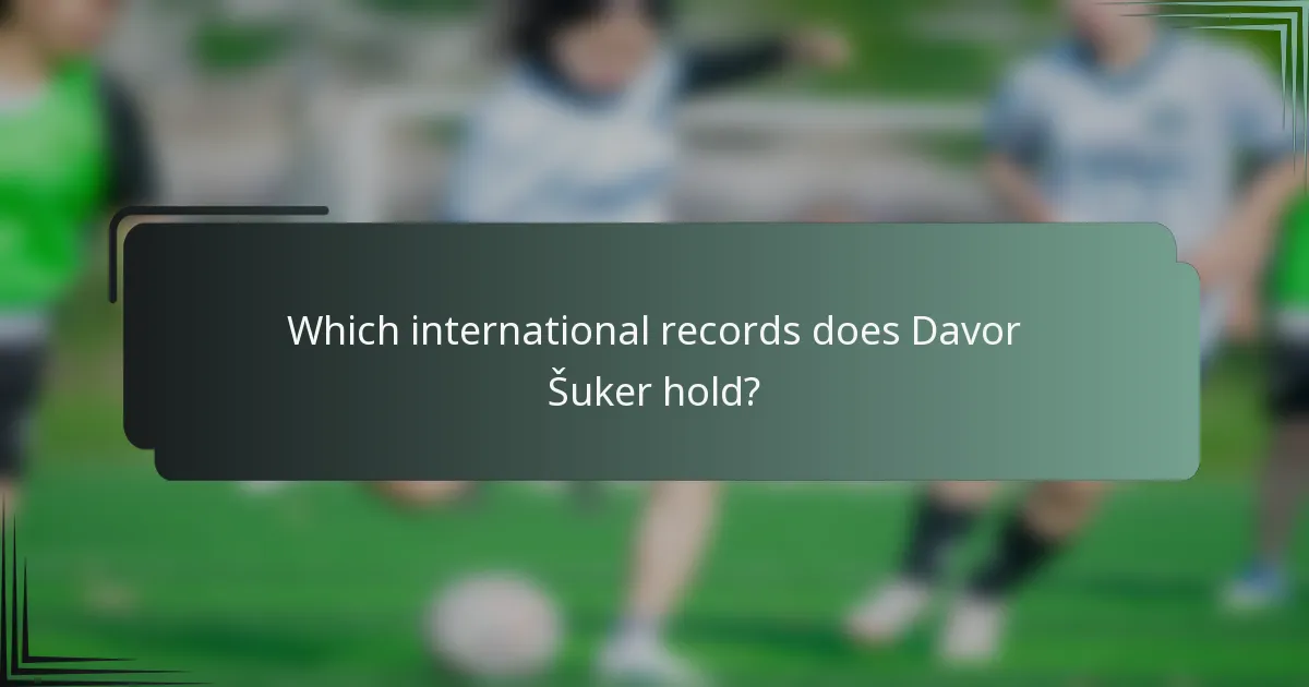 Which international records does Davor Šuker hold?